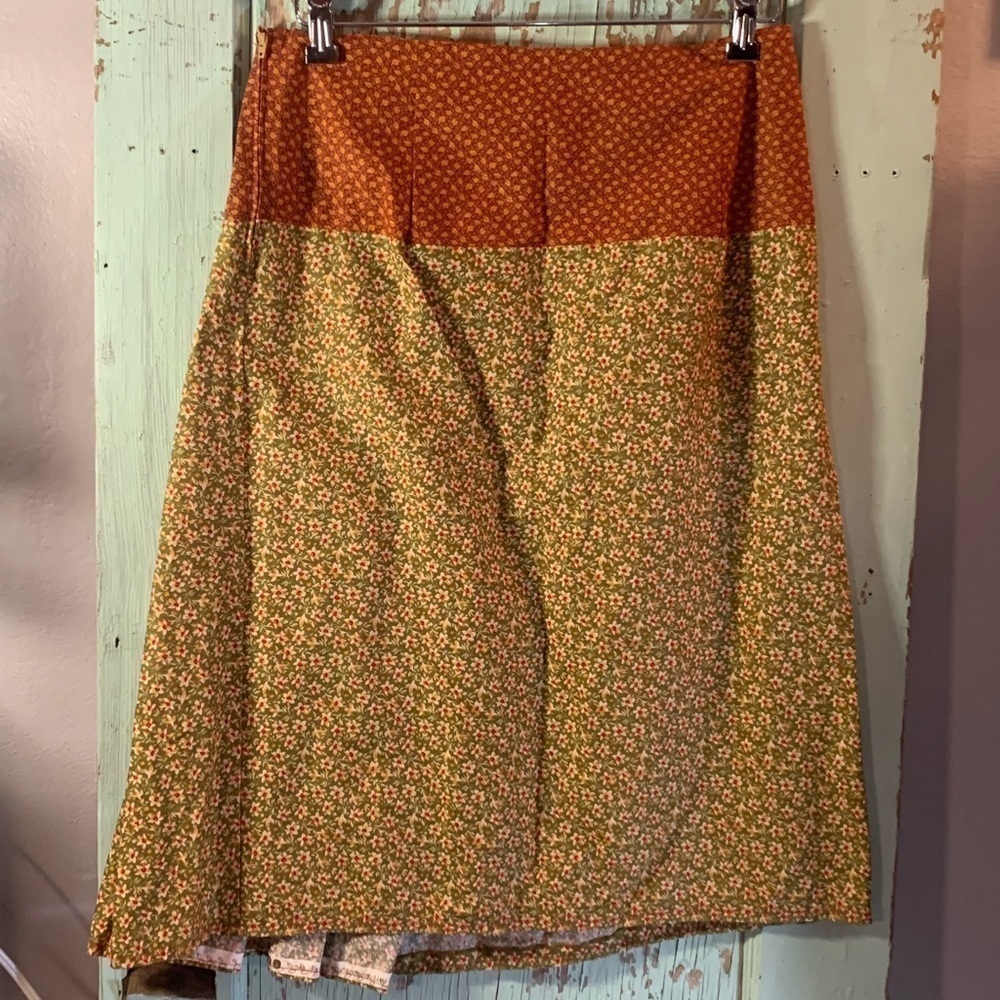 Women’s floral 2 pattern skirt with side zipper - Picture 2 of 5